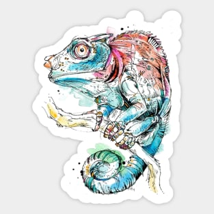 watercolor chameleon Sticker